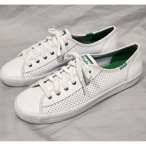 KEDS Kickstart Low White Leather / Green Insole US Womens Size 10 WH56115